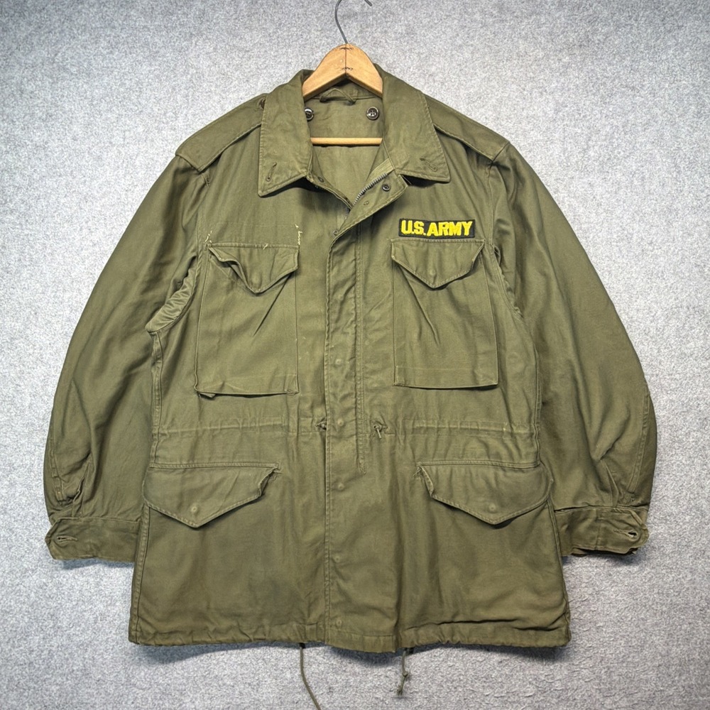 Vintage M 51 Field Jacket OG107 Men's Size Large US Army Patch 50s